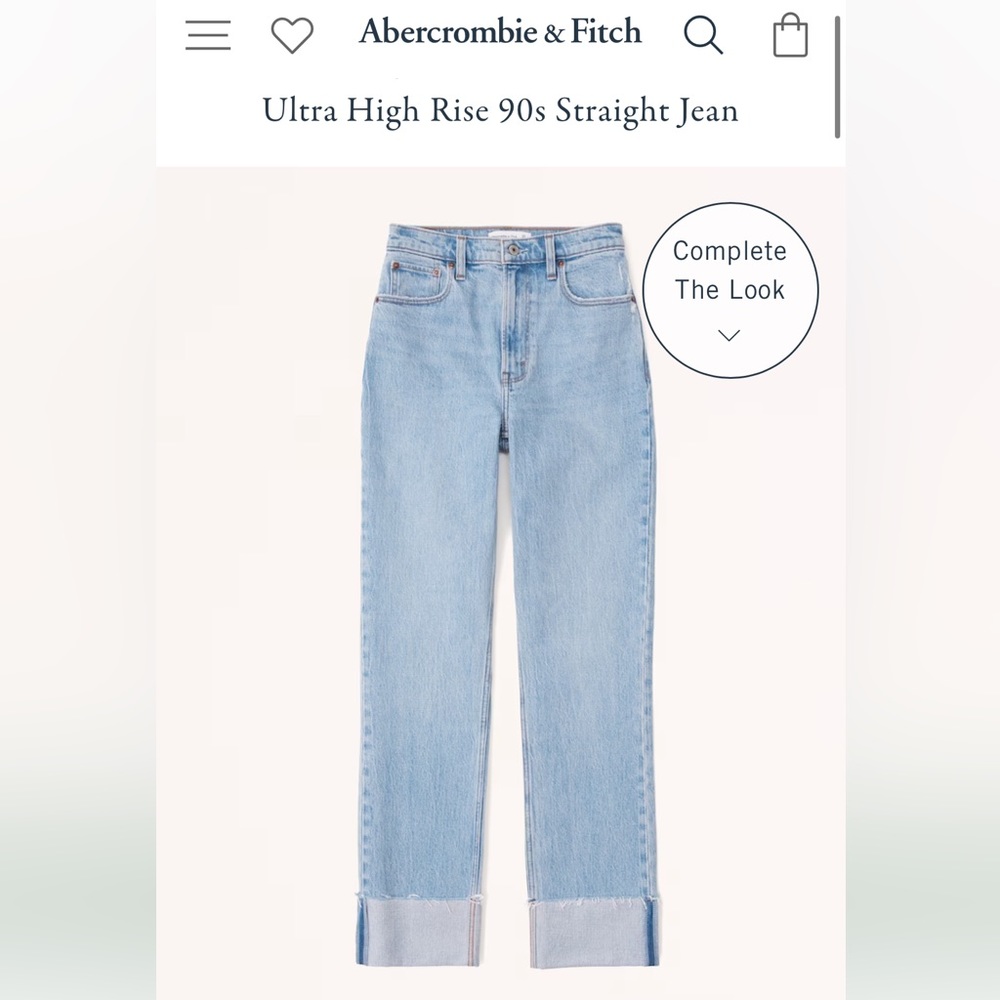 Abercrombie ultra high rise 90s straight jean